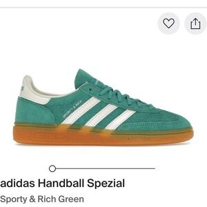 adidas Handball Spezial Green with White Stripes and Gum Sole